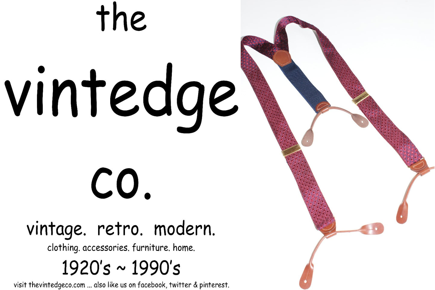 SOLD | Rose Red Groom Rustic Wedding Suspender Braces The Vintedge Co.