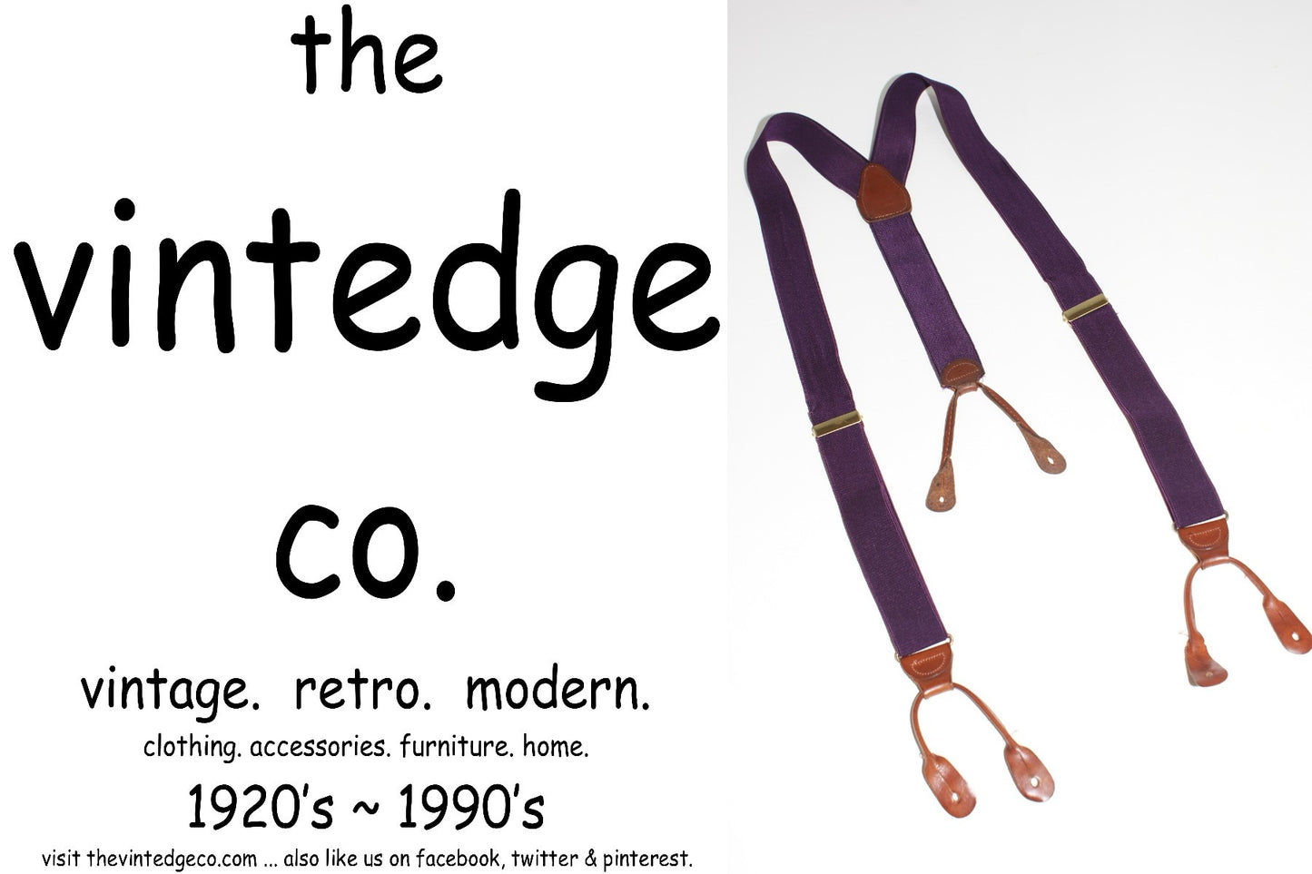 SOLD | Eggplant Groom Rustic Wedding Suspender Braces The Vintedge Co.