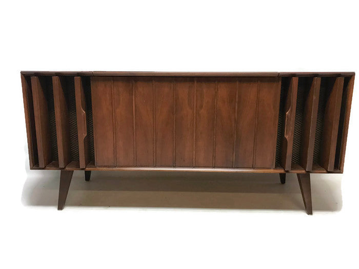 **SOLD OUT**  ZENITH Louver Door Record Player Changer Stereo Console AM FM Bluetooth The Vintedge Co.