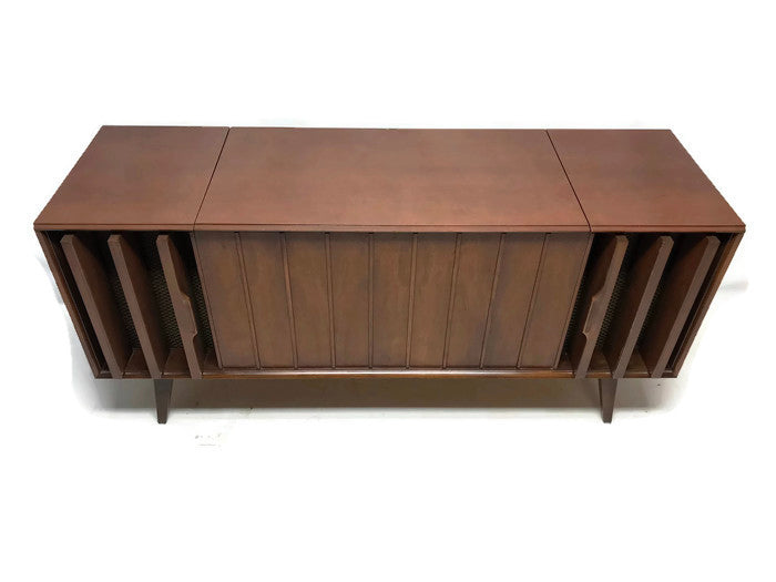 **SOLD OUT**  ZENITH Louver Door Record Player Changer Stereo Console AM FM Bluetooth The Vintedge Co.