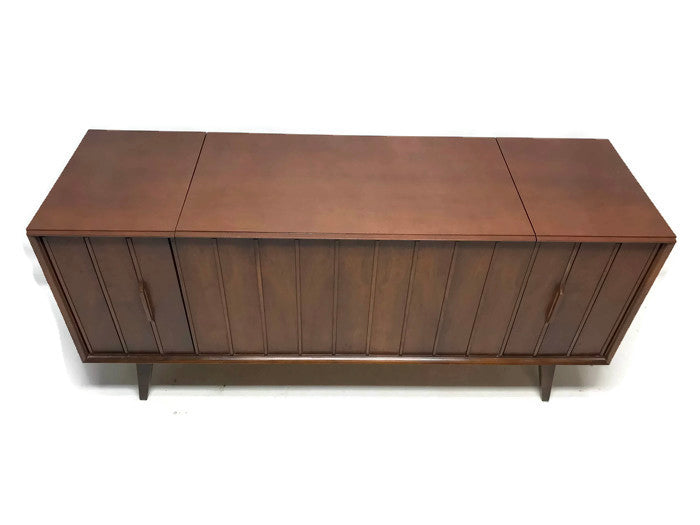**SOLD OUT**  ZENITH Louver Door Record Player Changer Stereo Console AM FM Bluetooth The Vintedge Co.
