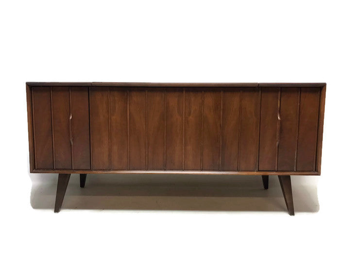 **SOLD OUT**  ZENITH Louver Door Record Player Changer Stereo Console AM FM Bluetooth The Vintedge Co.