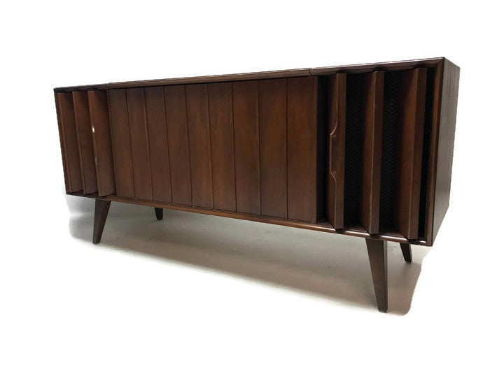 **SOLD OUT**  ZENITH Louver Door Record Player Changer Stereo Console AM FM Bluetooth The Vintedge Co.