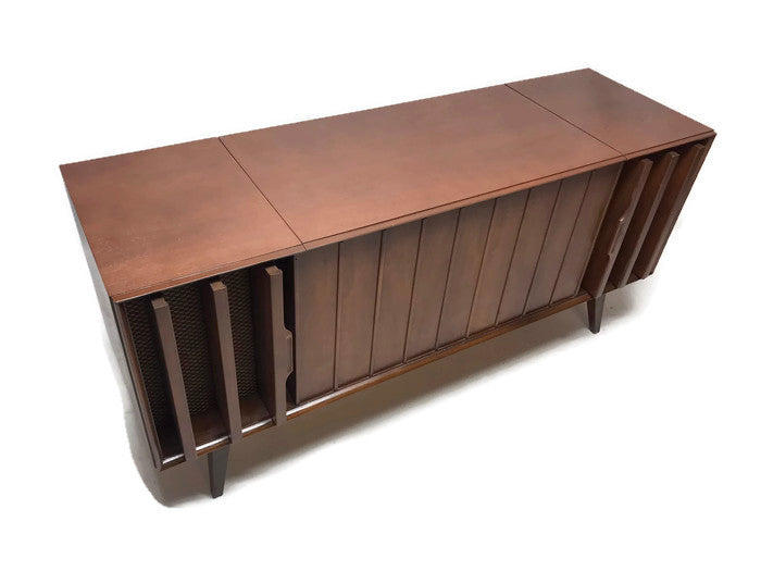 **SOLD OUT**  ZENITH Louver Door Record Player Changer Stereo Console AM FM Bluetooth The Vintedge Co.