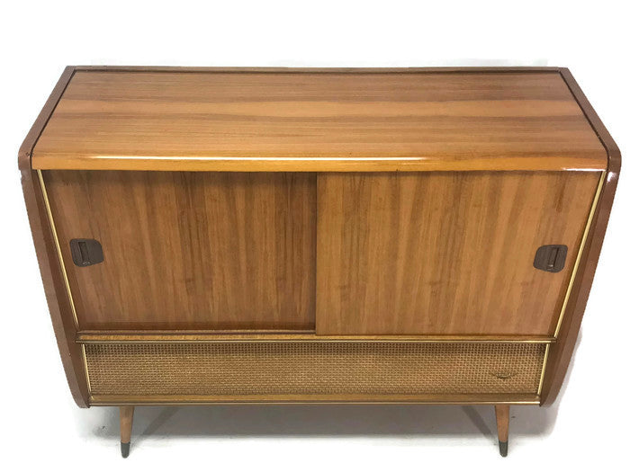 **SOLD OUT** KORTING DELMONICO 60s Mid Century Stereo Console Turntable Record Player Cabinet w/WHISKEY BAR The Vintedge Co.