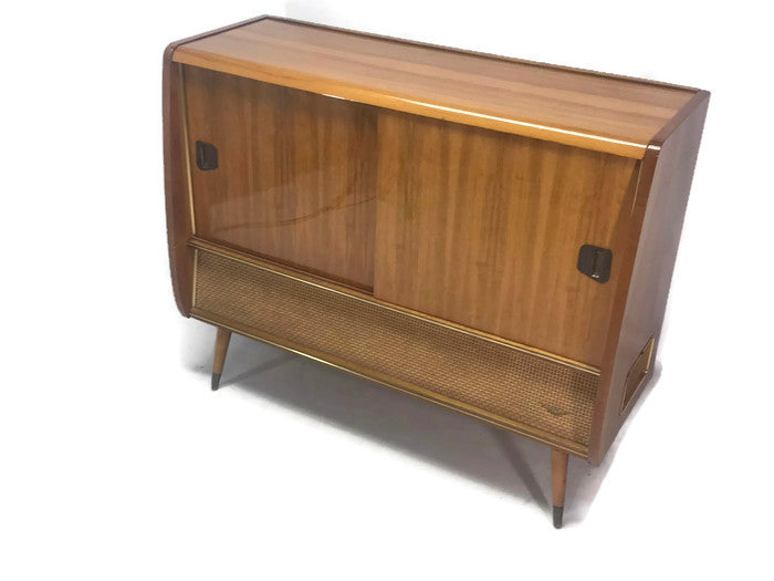 **SOLD OUT** KORTING DELMONICO 60s Mid Century Stereo Console Turntable Record Player Cabinet w/WHISKEY BAR The Vintedge Co.