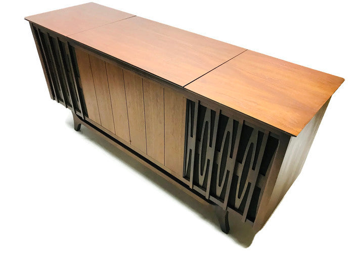 **SOLD OUT** VintedgeCo™ - TURNTABLE READY SERIES™ - Mid Century Stereo Console Turntable Record Player OLYMPIC Cabinet Bluetooth Alexa The Vintedge Co.