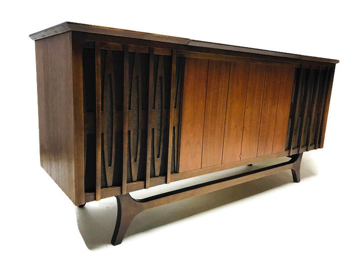 **SOLD OUT** VintedgeCo™ - TURNTABLE READY SERIES™ - Mid Century Stereo Console Turntable Record Player OLYMPIC Cabinet Bluetooth Alexa The Vintedge Co.