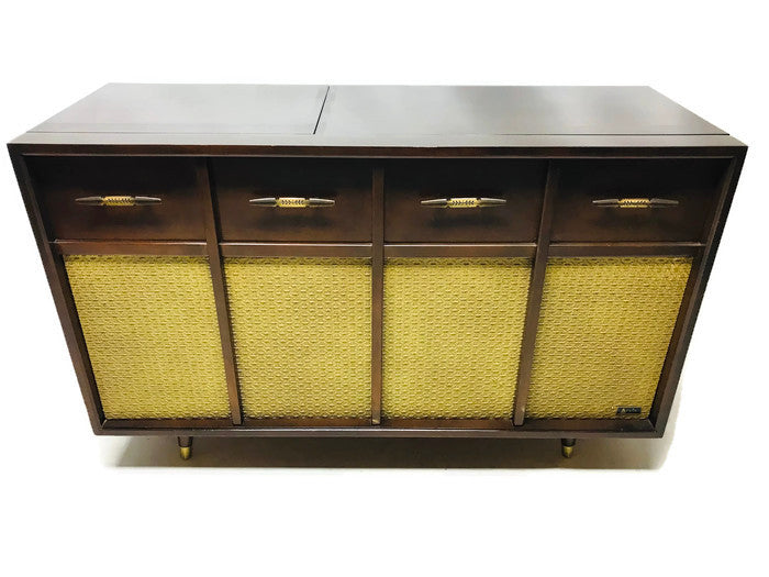 **SOLD OUT** VintedgeCo™ - TURNTABLE READY SERIES™ - Mid Century Stereo Console Turntable Record Player ARVIN Cabinet Bluetooth Alexa The Vintedge Co.