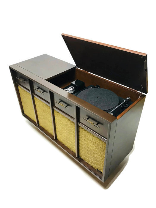 **SOLD OUT** VintedgeCo™ - TURNTABLE READY SERIES™ - Mid Century Stereo Console Turntable Record Player ARVIN Cabinet Bluetooth Alexa The Vintedge Co.