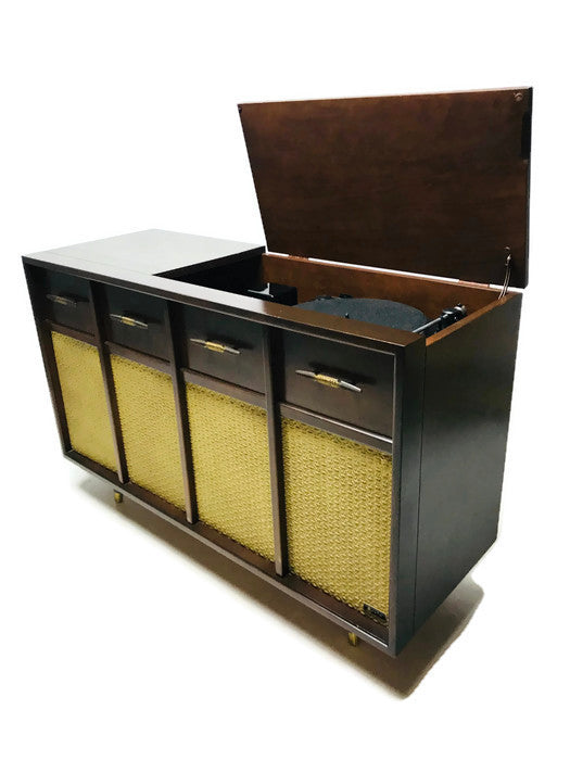 **SOLD OUT** VintedgeCo™ - TURNTABLE READY SERIES™ - Mid Century Stereo Console Turntable Record Player ARVIN Cabinet Bluetooth Alexa The Vintedge Co.