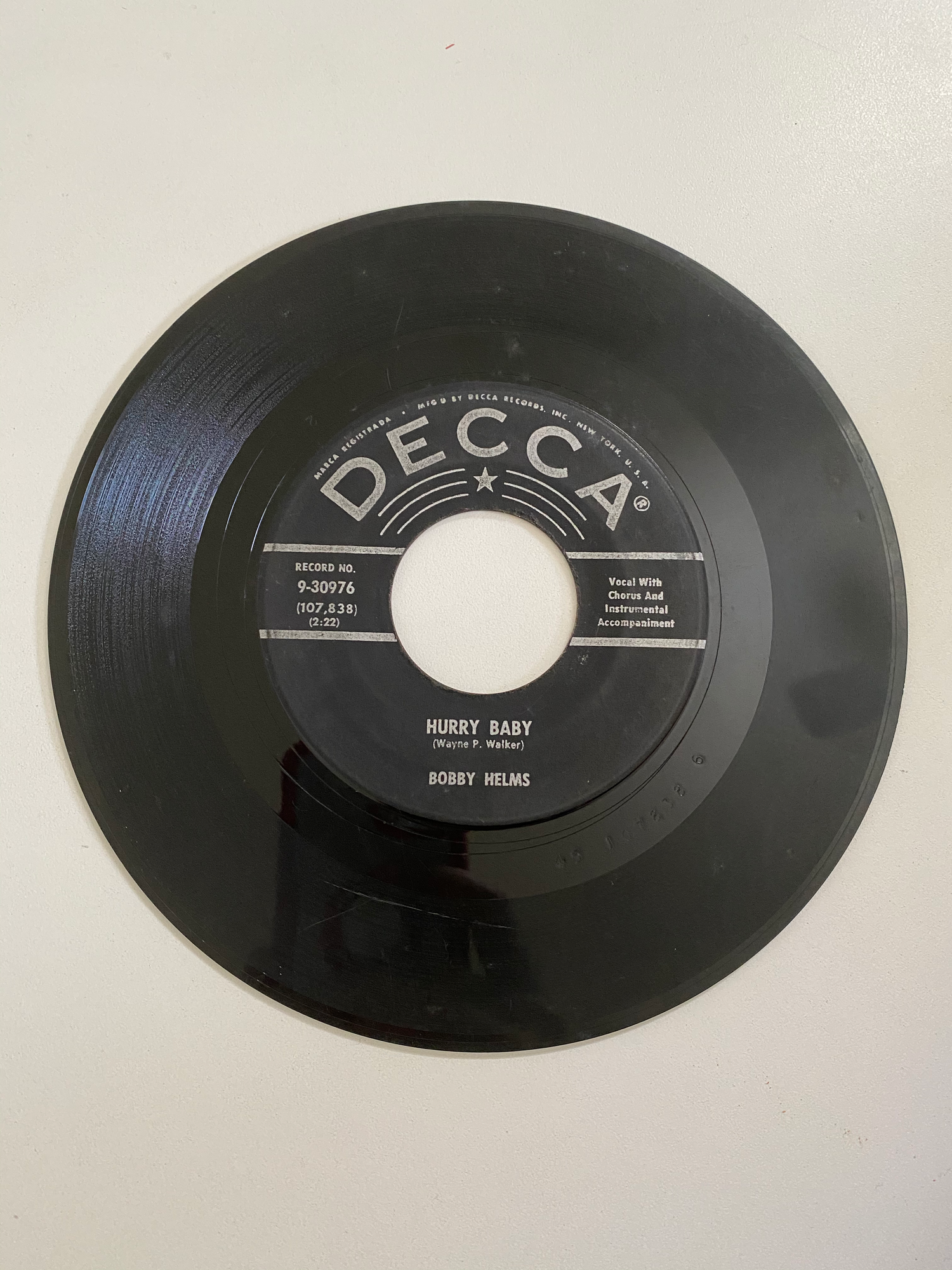 Bobby Helms - My Lucky Day | 45 The Vintedge Co.