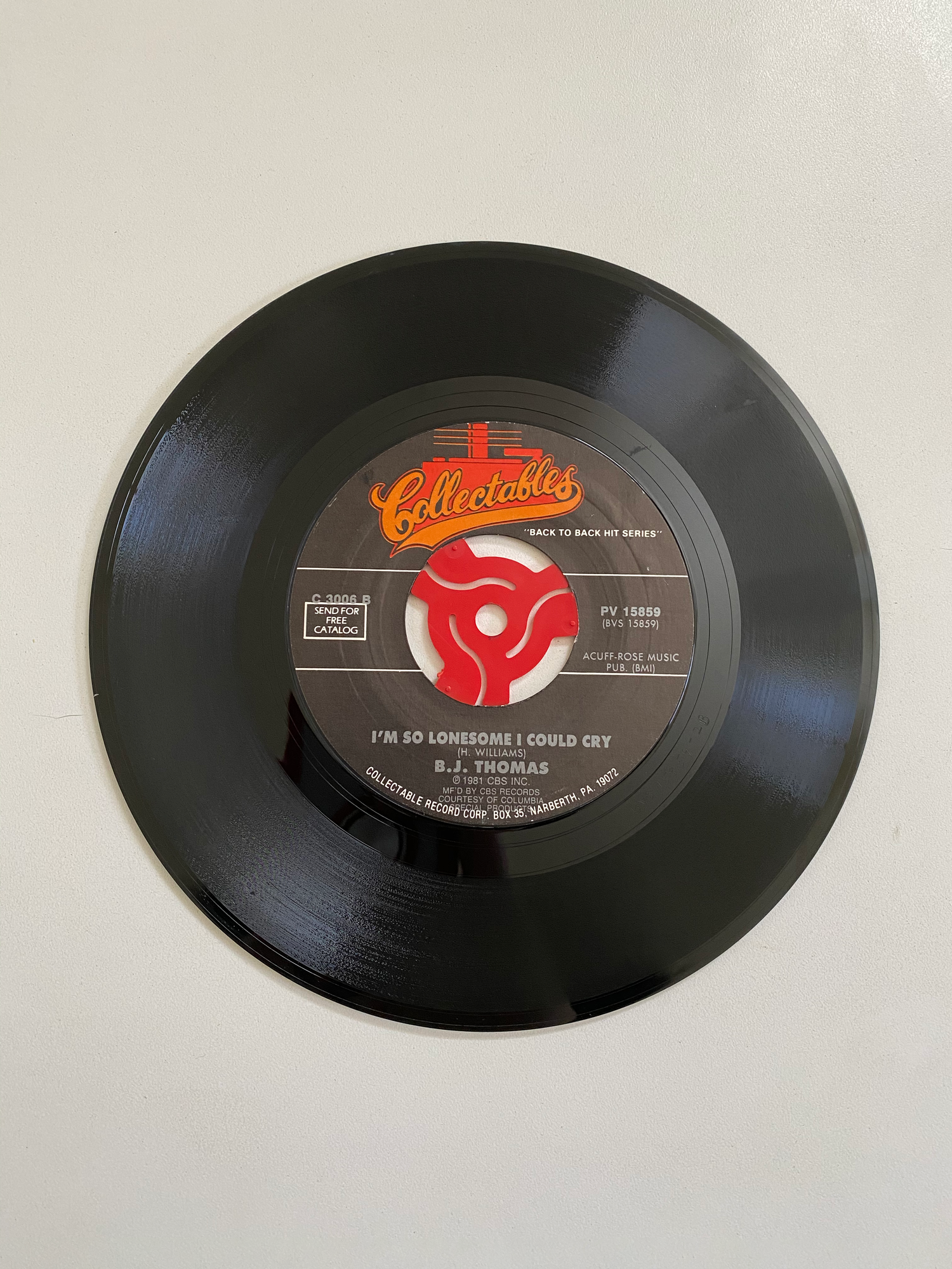B.J. Thomas - Raindrops Keep Fallin' On My Head | 45 The Vintedge Co.