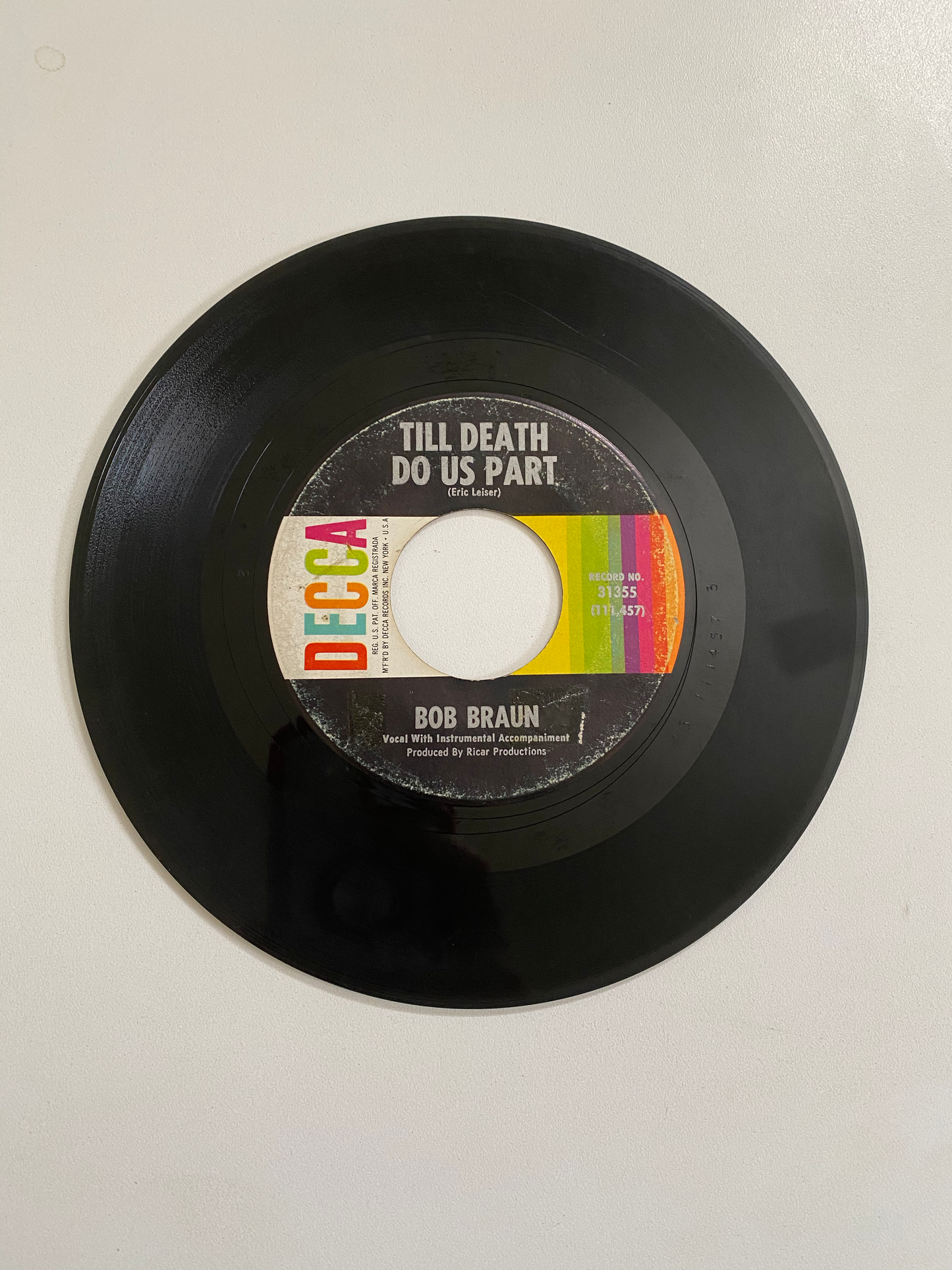 Bob Braun - So It Goes | 45 The Vintedge Co.