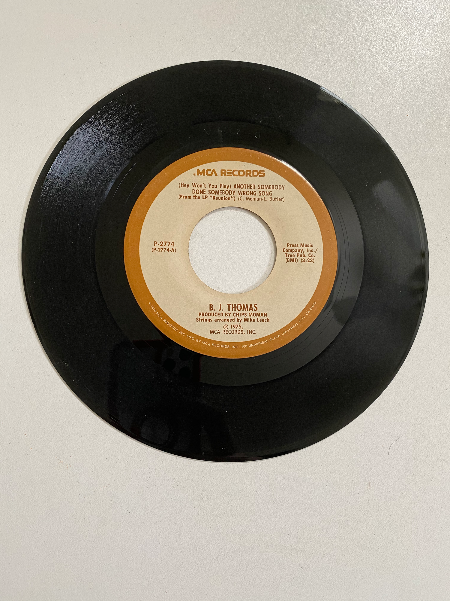 B.J. Thomas - (Hey Won't You Play) Another Somebody Done Somebody Wrong Song | 45 The Vintedge Co.
