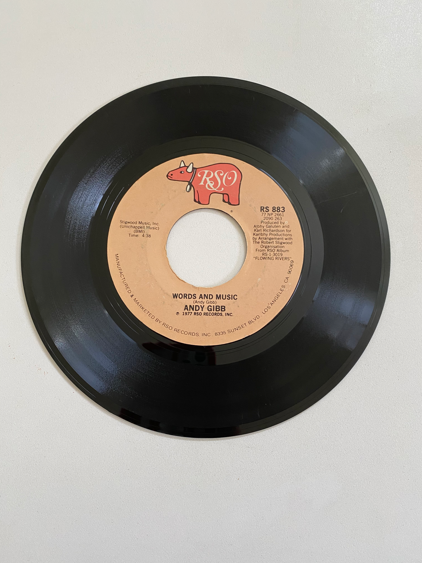 Andy Gibb - Words and Music | 45 The Vintedge Co.