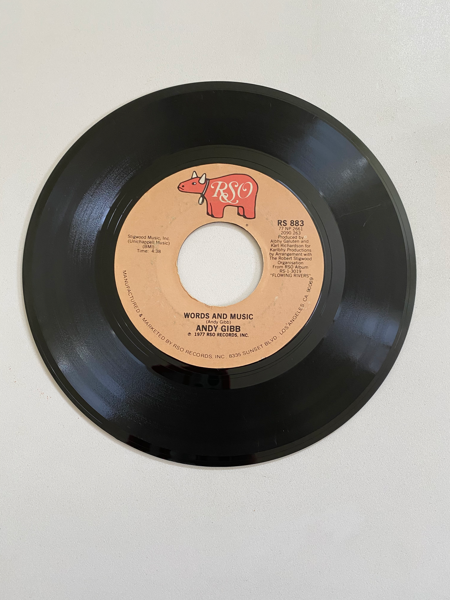 Andy Gibb - Words and Music | 45 The Vintedge Co.