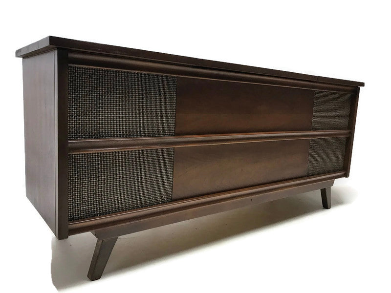 **SOLD OUT** PENNECREST Long and Low Mid Century Record Player Changer Stereo Console - Bluetooth The Vintedge Co.