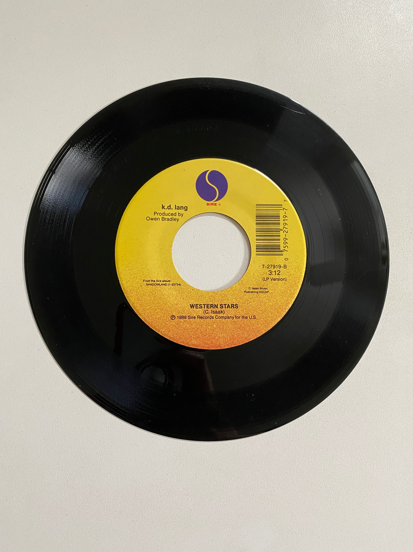 K.D. Lang - I'm Down to My Last Cigarette | 45 The Vintedge Co.