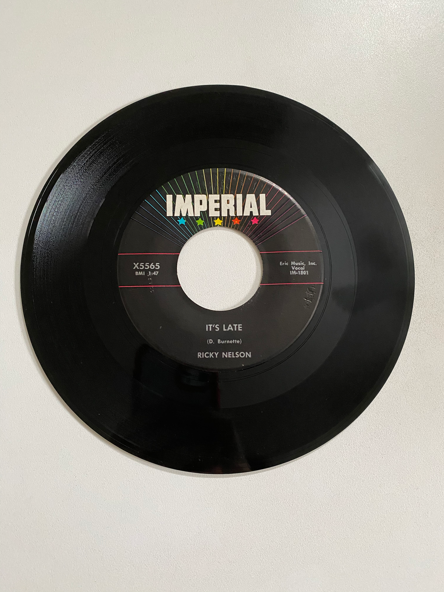 Ricky Nelson - It's Late | 45 The Vintedge Co.