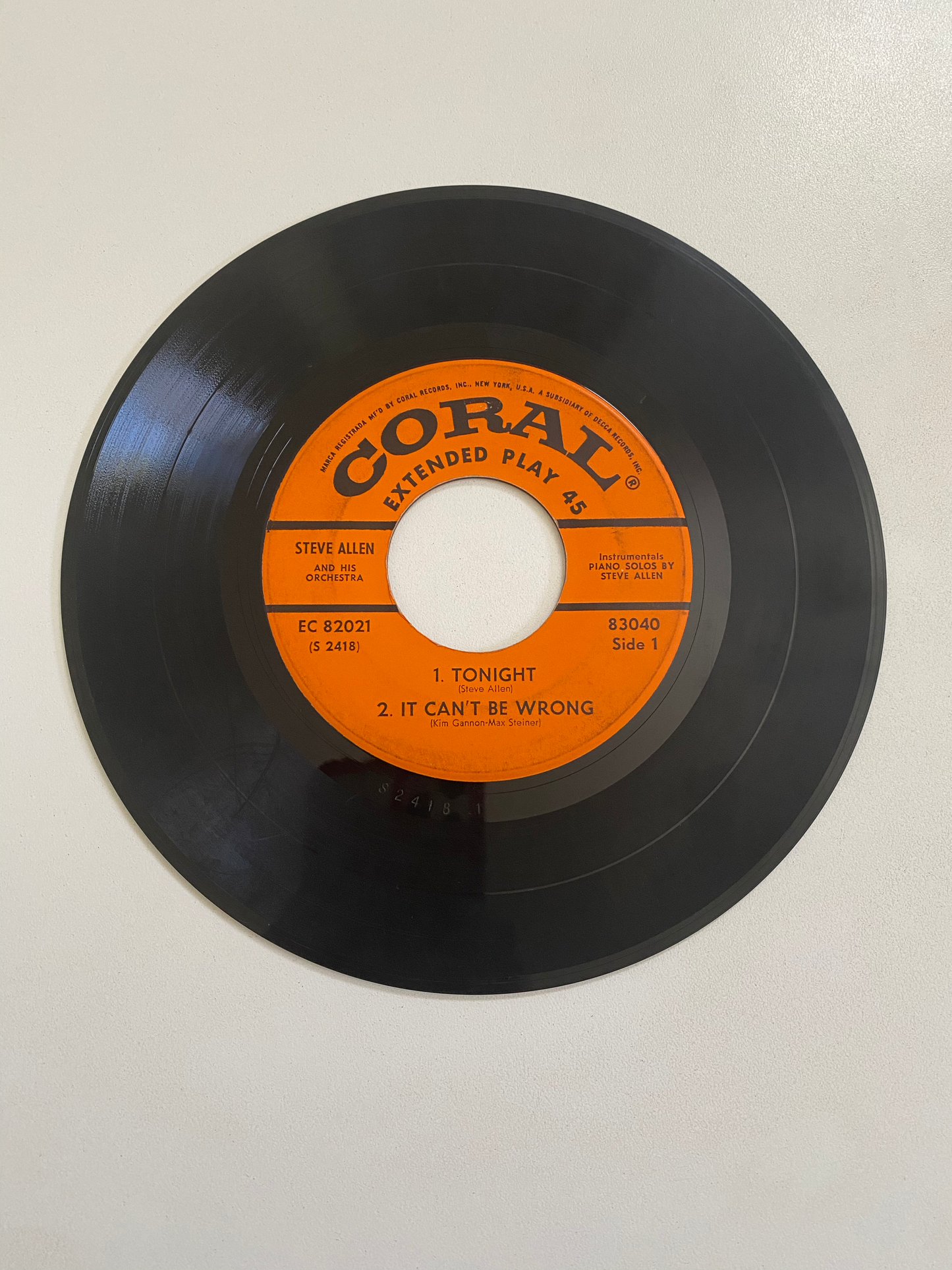 Steve Allen and his Orchestra - Tonight | 45 The Vintedge Co.