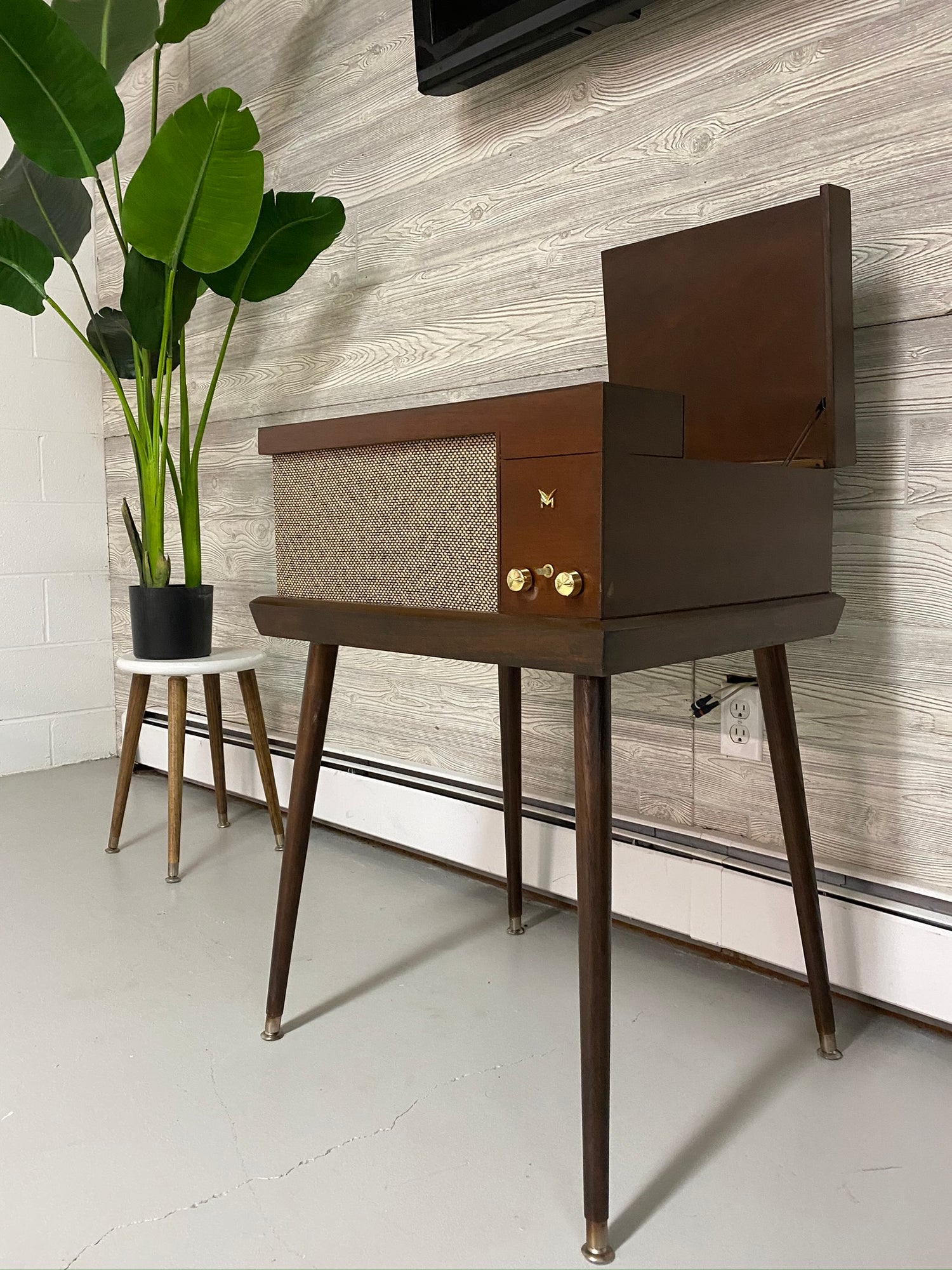 **SOLD OUT** VOICE OF MUSIC High Fidelity Stereo Record Player Changer Consolette VM Alexa The Vintedge Co.