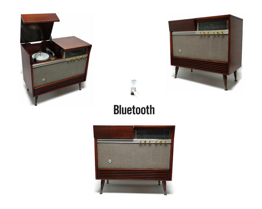 Vintage Silvertone Record Changer Stereo Console - AM/FM Tuner - Bluetooth The Vintedge Co.