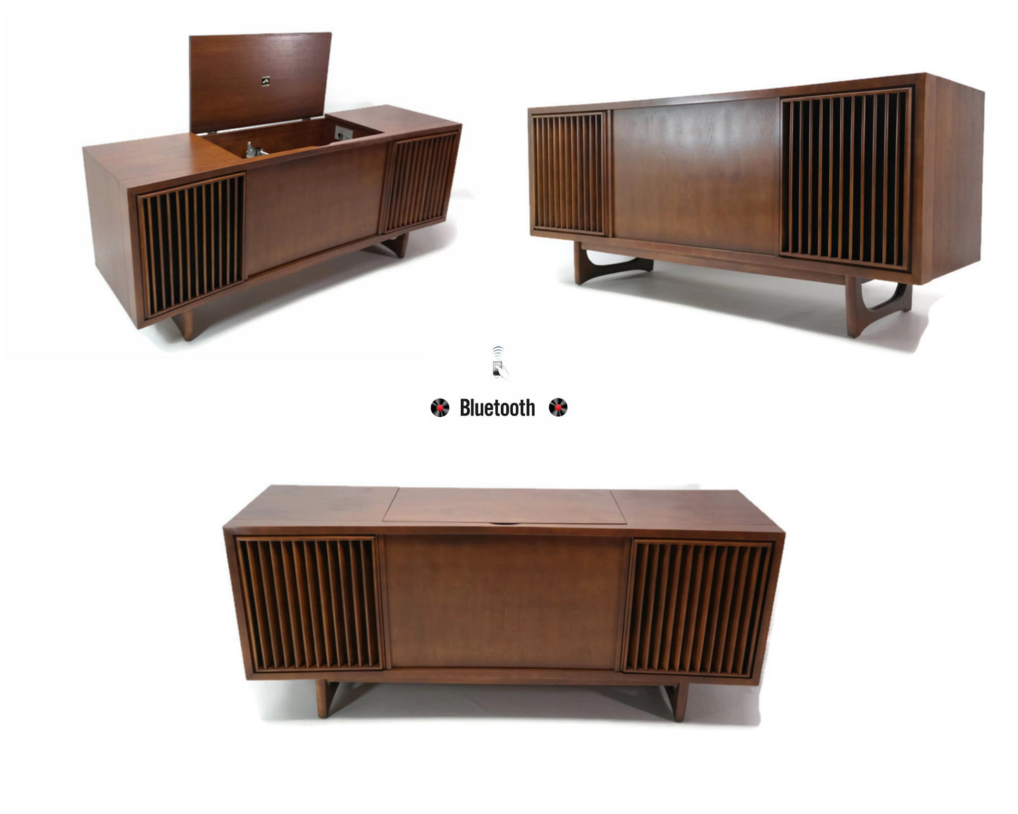 **SOLD OUT**  RCA Mid Century Curved Front Record Player Changer Stereo Console The Vintedge Co.