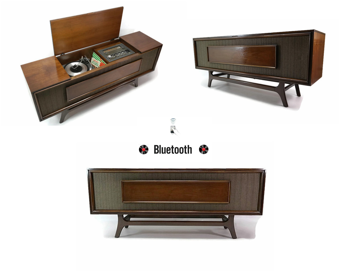 **SOLD OUT** GE Long and Low Stereo Console Record Player Changer The Vintedge Co.