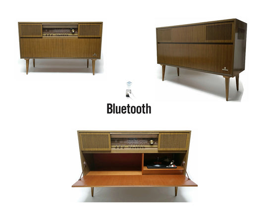 Grundig Vintage Record Changer Stereo Console - AM/FM Tuner - Bluetooth The Vintedge Co.