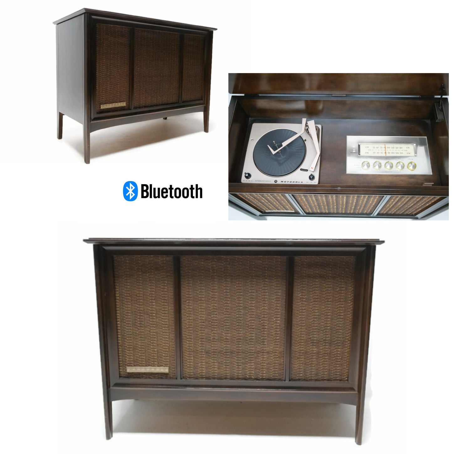 **SOLD OUT** MOTOROLA 3-Channel Stereophonic High Fidelity Record Changer Player Stereo Console - Bluetooth The Vintedge Co.