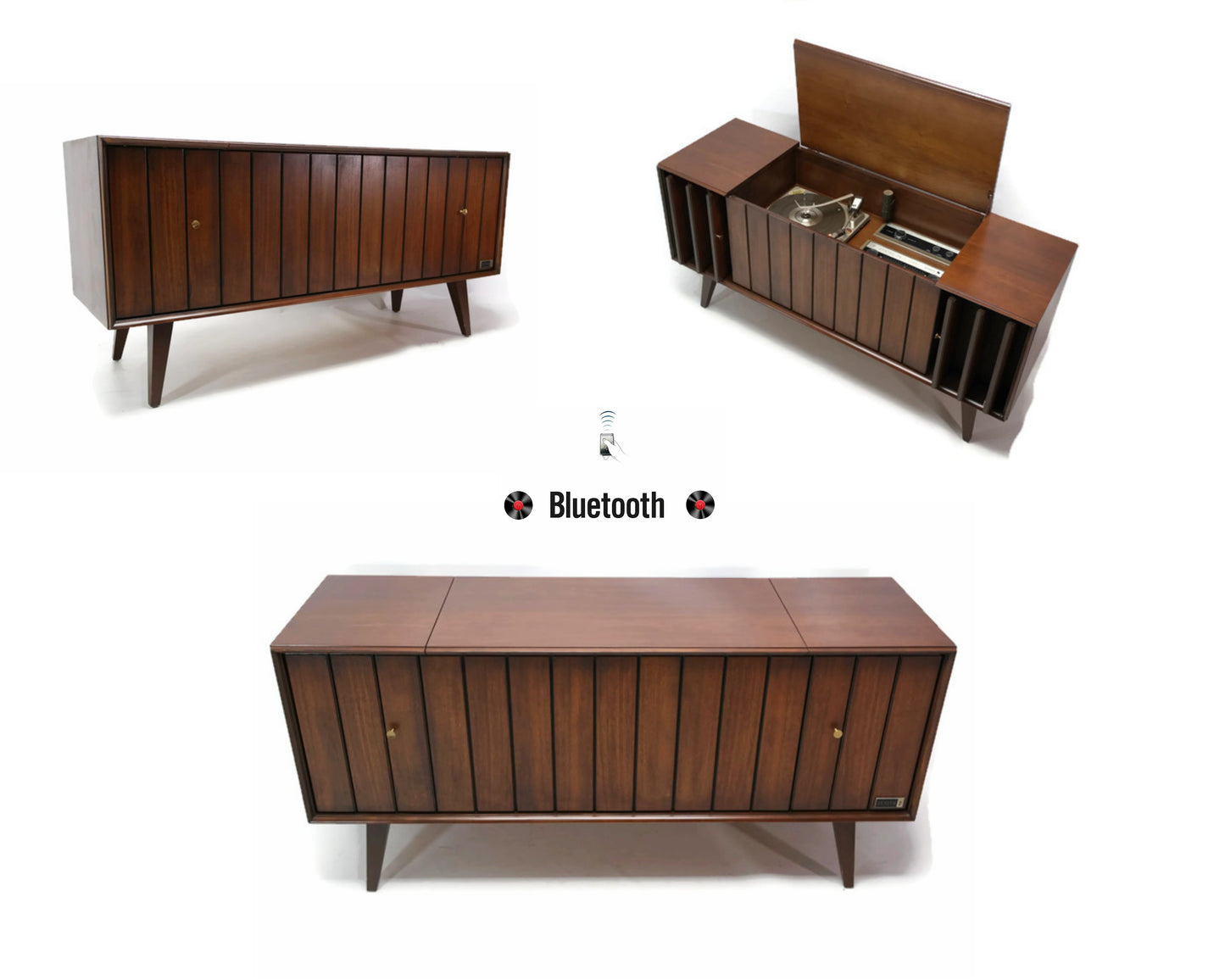 **SOLD OUT** 60's ZENITH LOUVER DOOR Mid Century Record Player Changer Stereo Console The Vintedge Co.