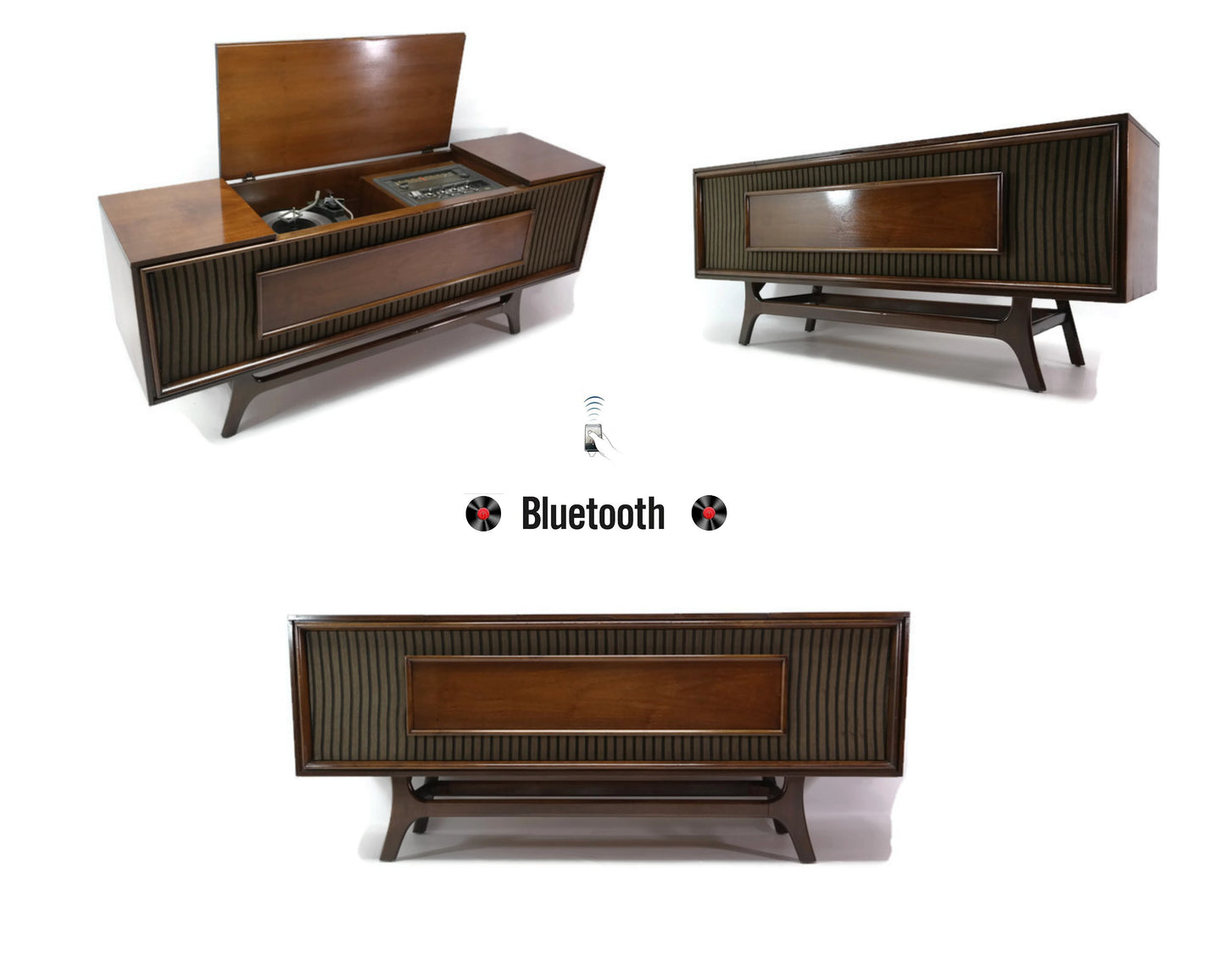 **SOLD OUT** GE Long and Low Record Player Changer Stereo Console The Vintedge Co.