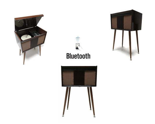 Mid Century Modern Delmonico Nivico Vintage Stereo Console - Record Changer - AM/FM Tuner - Bluetooth The Vintedge Co.