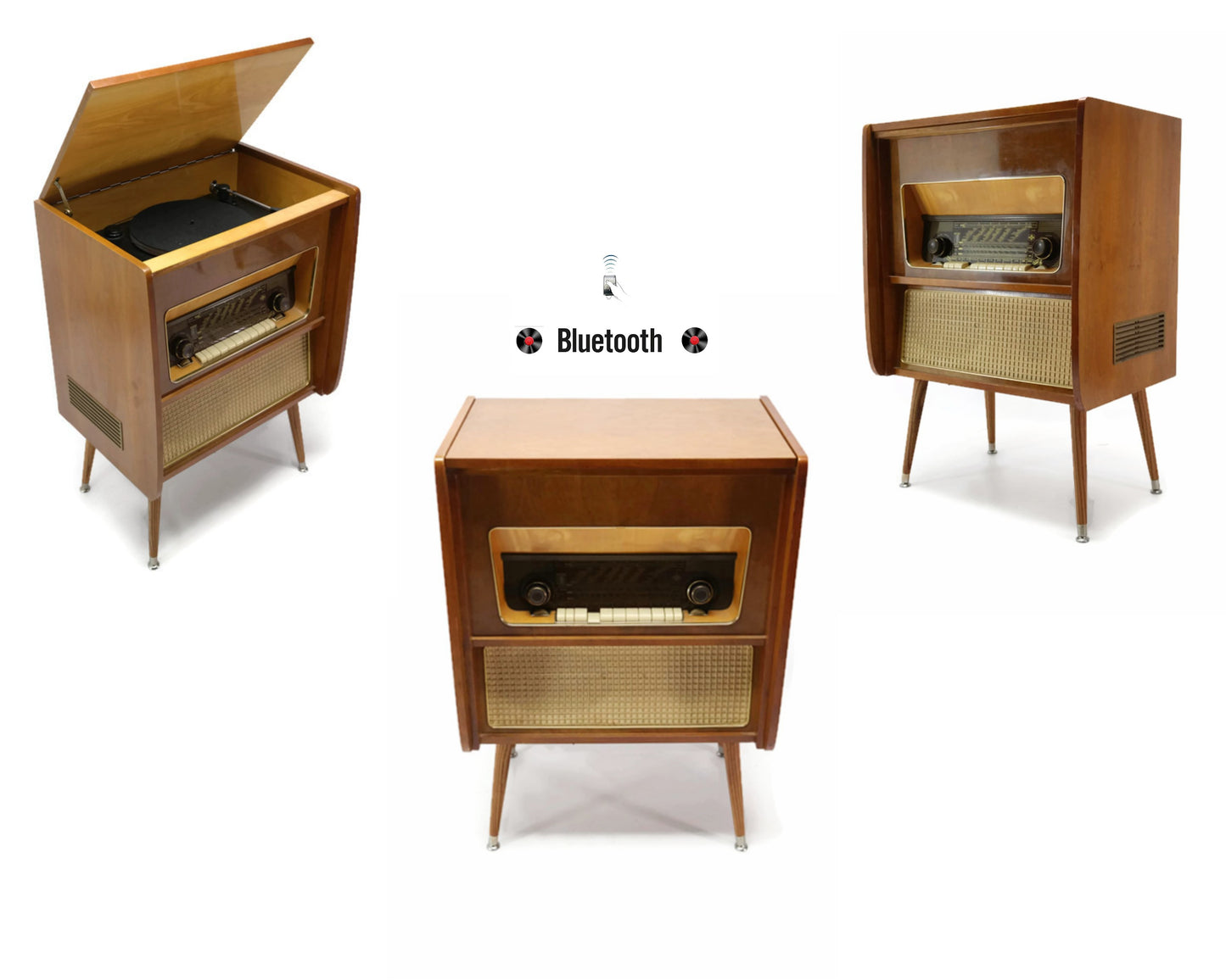 **SOLD OUT** The Vintedge Co™ - TURNTABLE READY SERIES™ - EMUD 50s 60s Modern Turntable Record Player HiFi Console The Vintedge Co.