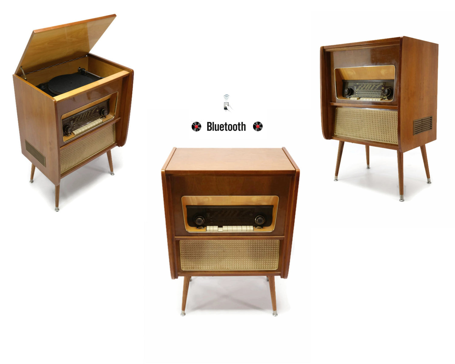 **SOLD OUT** The Vintedge Co™ - TURNTABLE READY SERIES™ - EMUD 50s 60s Modern Turntable Record Player HiFi Console The Vintedge Co.