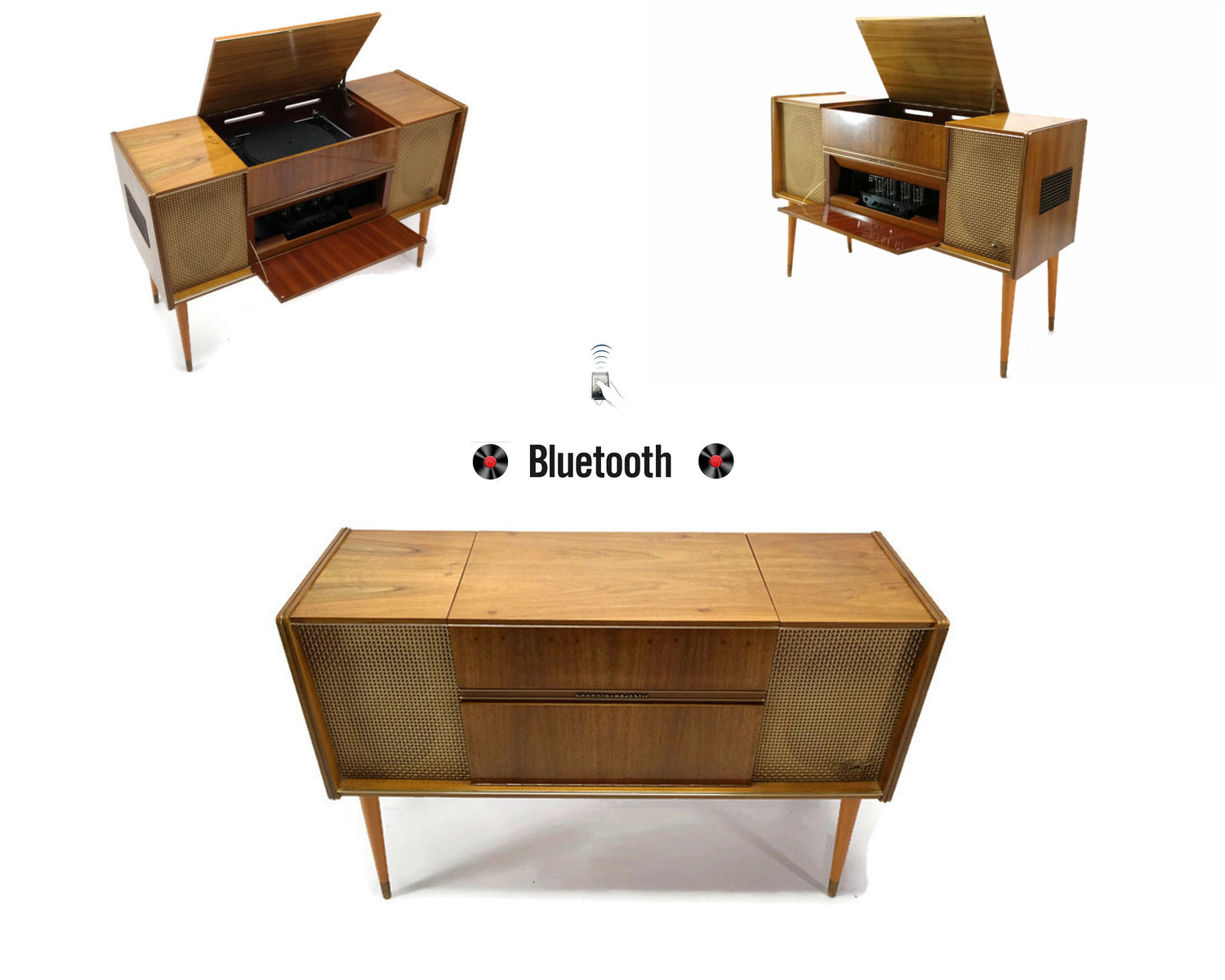 **SOLD OUT** The Vintedge Co™ - TURNTABLE READY SERIES™ - GRUNDIG Modern Turntable Record Player Bluetooth Amp The Vintedge Co.