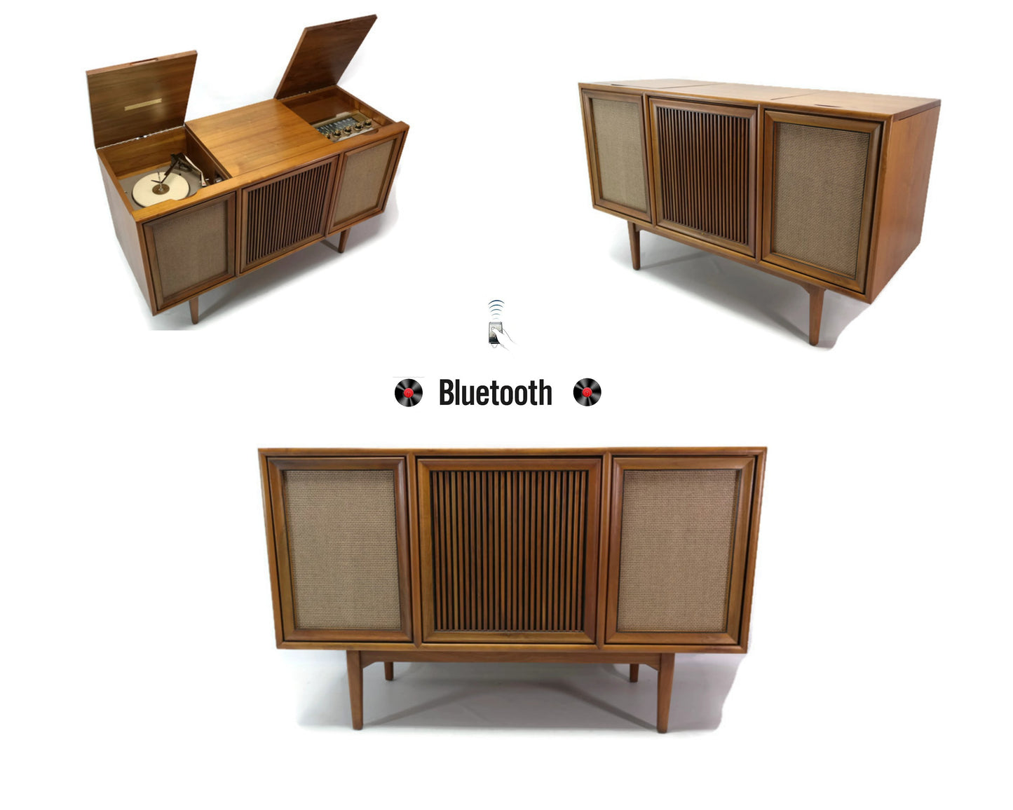**SOLD OUT**  MOTOROLA 3-Channel Mid Century Record Player Changer Stereo Console The Vintedge Co.