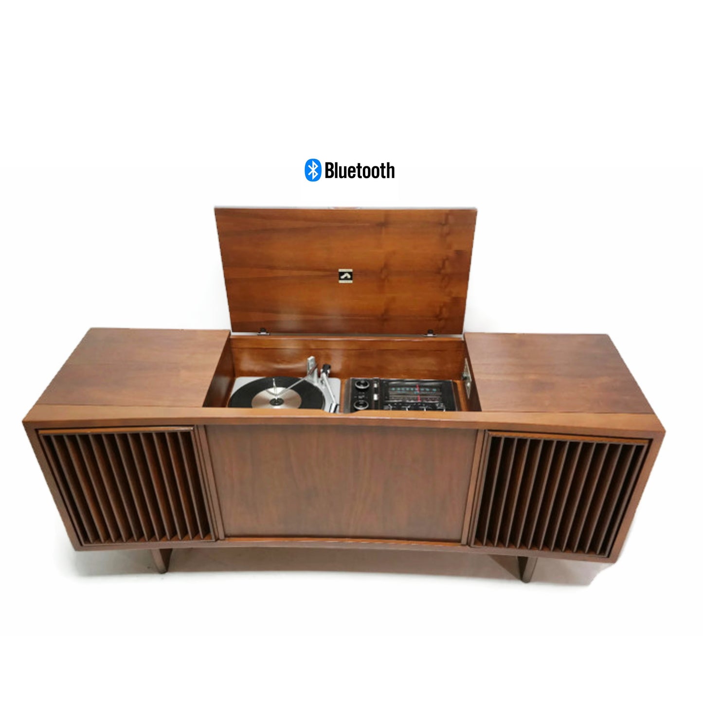 **SOLD OUT**  RCA Mid Century Curved Front Record Player Changer Stereo Console - Bluetooth The Vintedge Co.