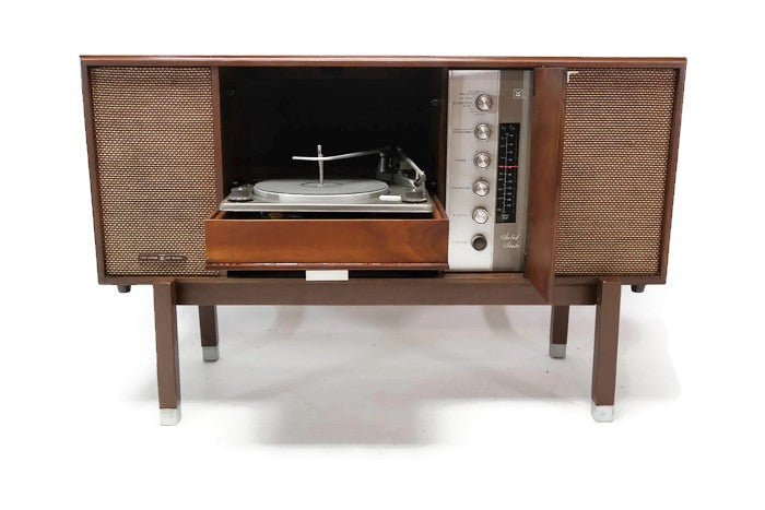 **SOLD OUT** VOICE OF MUSIC 60's Record Player Changer Stereo Console Wall Mount Console Stand Cabinet - Bluetooth The Vintedge Co.