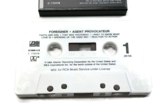FOREIGNER - Vintage Cassette Tape - AGENT PROVOCATEUR The Vintedge Co.