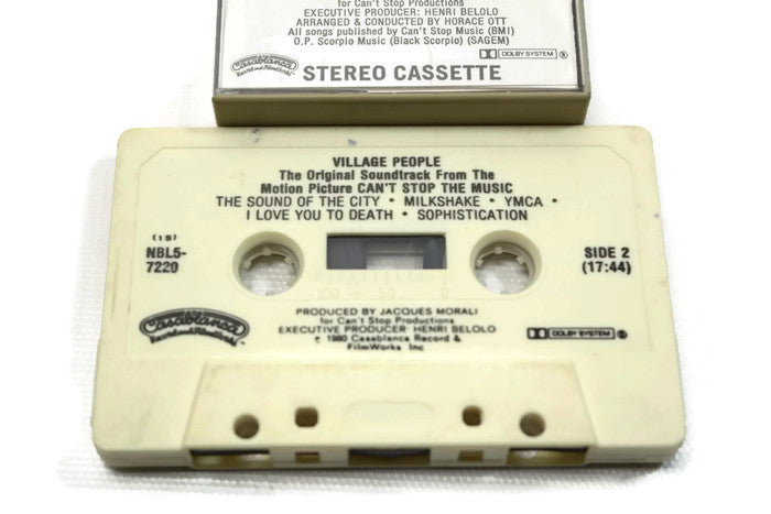 VILLAGE PEOPLE / CAN'T STOP THE MUSIC - Vintage Cassette Tape - ORIGINAL MOTION PICTURE SOUNDTRACK The Vintedge Co.