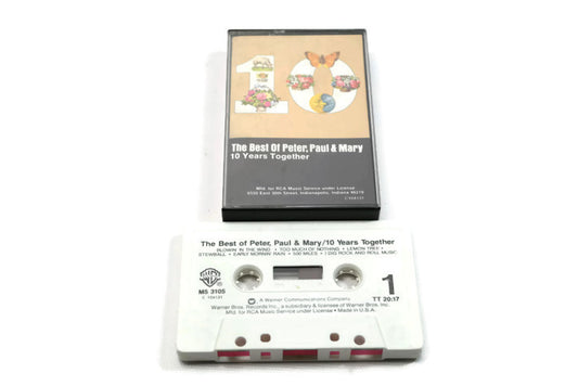 THE BEST OF PETER, PAUL AND MARY - Vintage Cassette Tape - TEN YEARS TOGETHER The Vintedge Co.