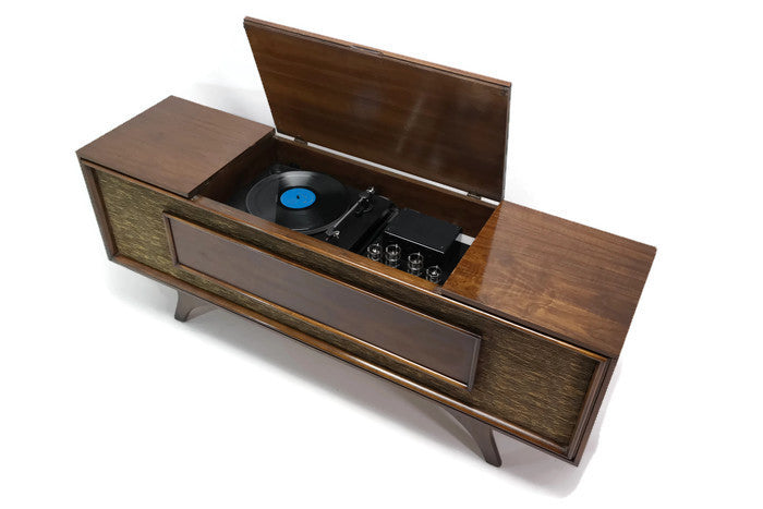 **SOLD OUT** The Vintedge Co™ - TURNTABLE READY SERIES™ - GE LONG-AND-LOW Modern Turntable Record Player Stereo Console The Vintedge Co.