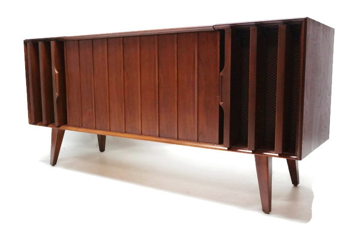 **SOLD OUT**  ZENITH Louver Door Record Player Changer Stereo Console AM FM Bluetooth The Vintedge Co.