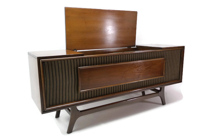 **SOLD OUT** GE Long and Low Record Player Changer Stereo Console The Vintedge Co.