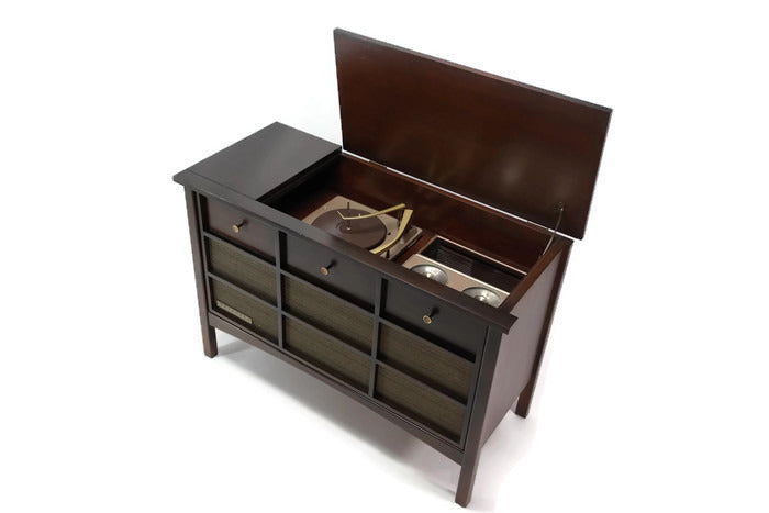 **SOLD OUT**  MOTOROLA 3-Channel Dark Walnut Record Player Changer Stereo Console The Vintedge Co.