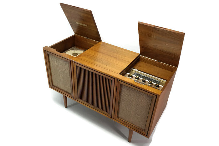 **SOLD OUT**  MOTOROLA 3-Channel Mid Century Record Player Changer Stereo Console The Vintedge Co.
