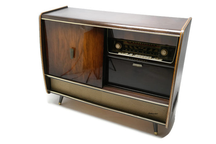 **SOLD OUT** BLAUPUNKT ARKANSAS Mid Century Record Changer Player Stereo Console w/Whiskey Bar The Vintedge Co.