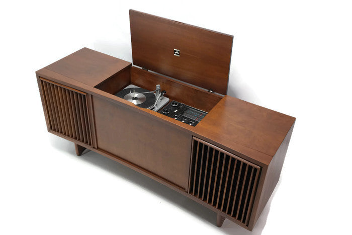 **SOLD OUT**  RCA Mid Century Curved Front Record Player Changer Stereo Console The Vintedge Co.